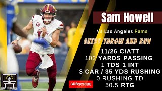 Match Highlights Sam Howell every throw and run  | Washington Commanders vs Los Angeles Rams | Week 15