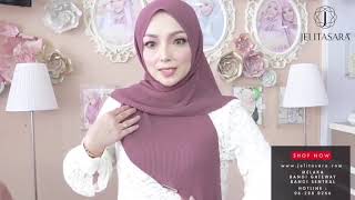 Tudung Bawal Tutorial Seperti Pakai Shawl -  Sara Fiona Pleated