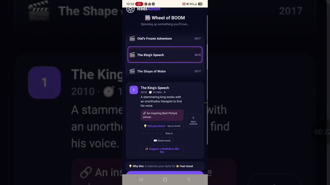 Reelathon App — Spin the Wheel of Boom and Find Your Next Movie