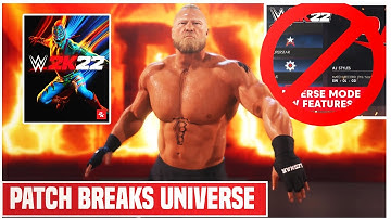 WWE 2k22 Universe Mode Is Broken After Patch!