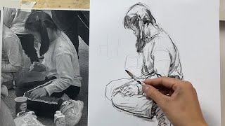 Draw a figure drawing pose with reference