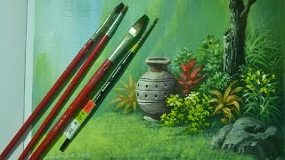 acrylic painting lisondra landscape garden jm lesson john lessons magne vase paintings paint tutorial techniques river