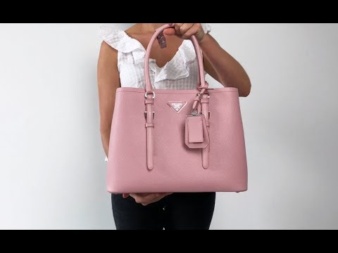 Prada Saffiano Covered Strap Cuir Double Bag - Pink - Handbagholic