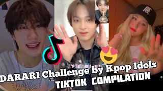 KPOP idols and TREASURE did DARARI Challenge | Tiktok Compilation
