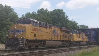 UP 7406 Leads a Z-Train, Galesburg, IL