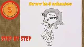 how to draw disgust from inside out 2 | draw disney wiki characters #8