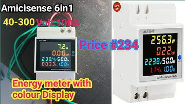 Amicisense SSUCA 6 in 1 AC 40-300V 100A Energy Meter Voltage //Monitoring  Colorful LCD Display 2025