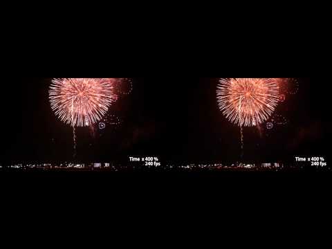 3D Fireworks (Twixtor Slow Motion Version)