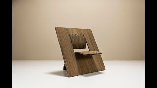 Deconstructivist Angled Square Chair in Wood, Netherlands 1980s