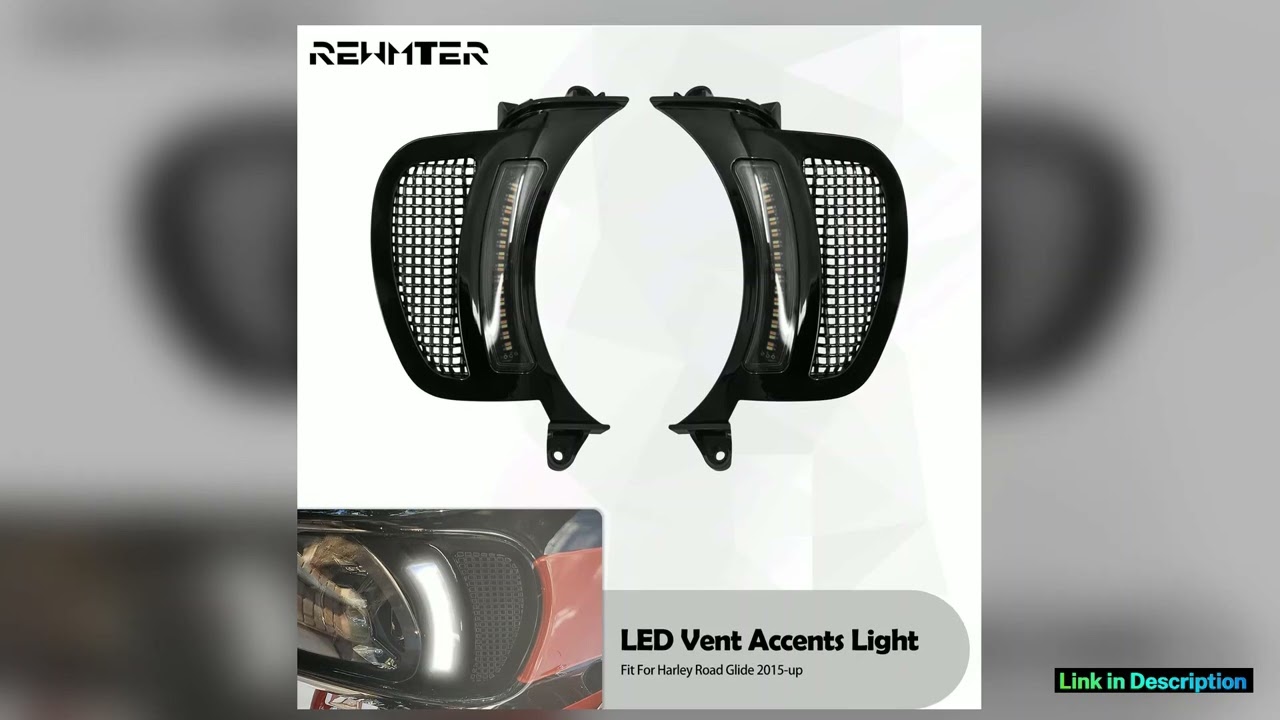 Motorcycle Headlight LED Vent Accent Light Turn Signal Indicator Lamp For Harley Touring Road