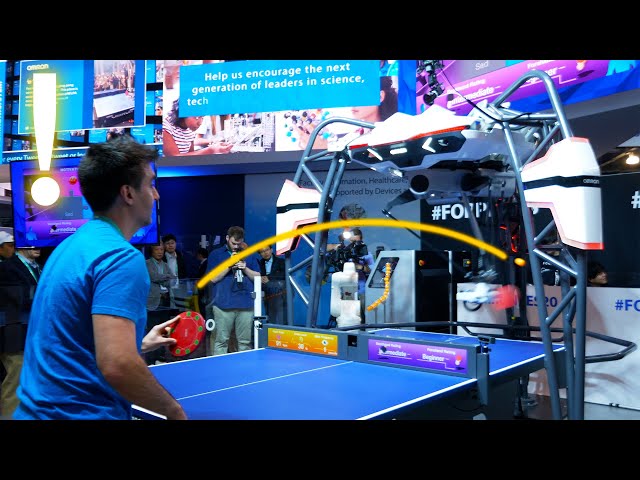 Playing Ping Pong Against An AI Robot At CES 2020! 