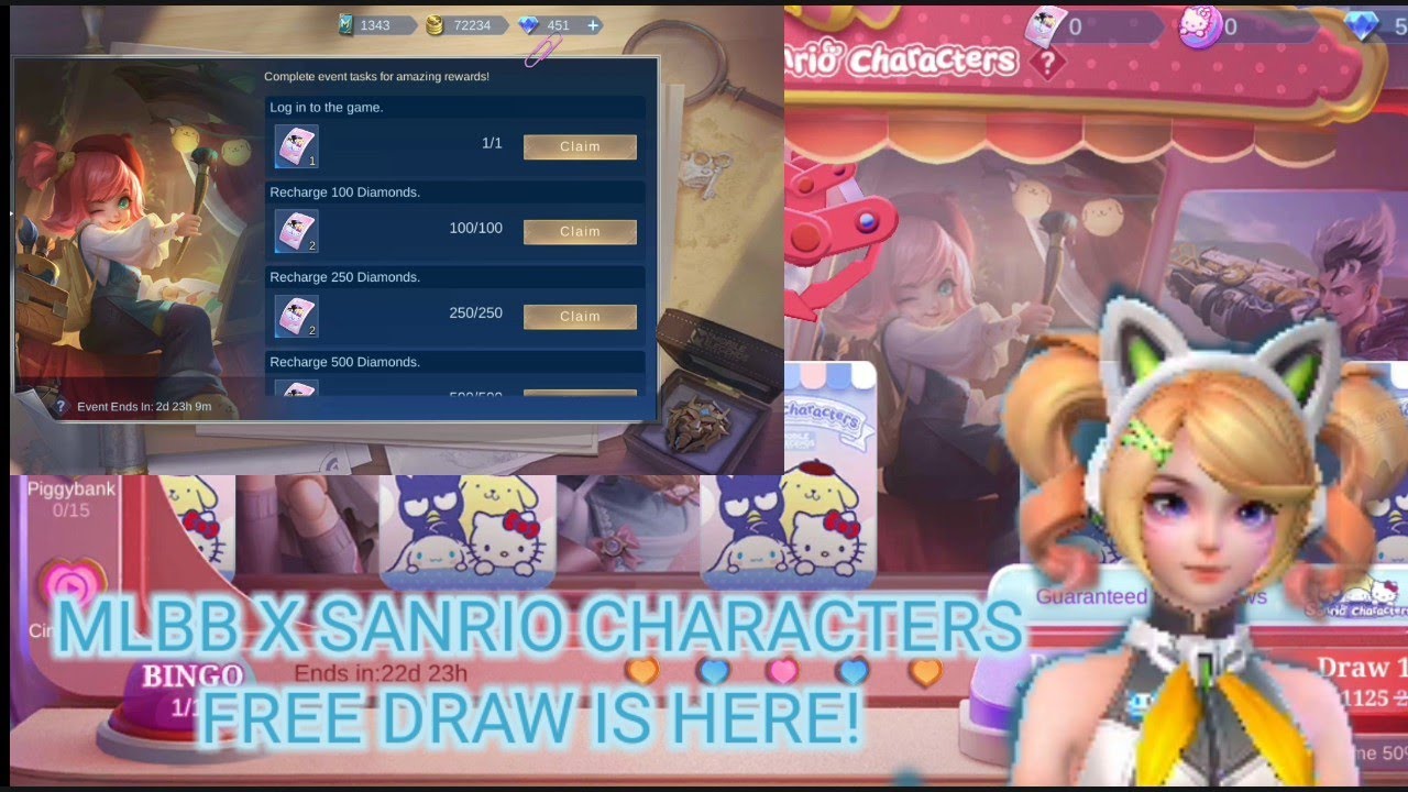 THE FREE DRAW IS HERE! MLBB X SANRIO CHARACTERS DRAW EVENT YouTube