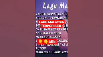 LAGU MALAYSIA TERPOPULER - ADUHAI SERIBU KALI SAYANG