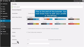 How to edit your profile in WordPress