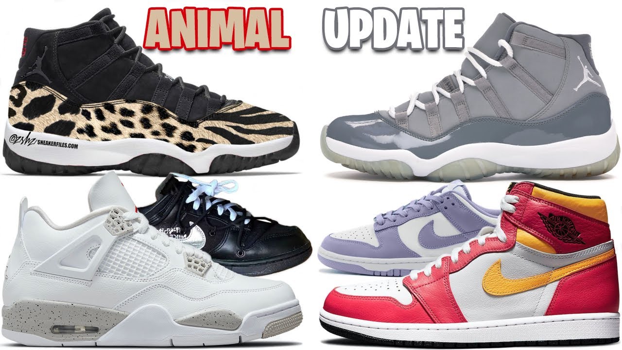 AIR JORDAN 11 ANIMAL, AJ11 COOL GREY, AJ4 WHITE OREO, AJ1 FUSION RED ...