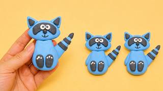How to make Raccoon clay modelling for kids, DIY clay art for kids Creative Learning Craft for Kids