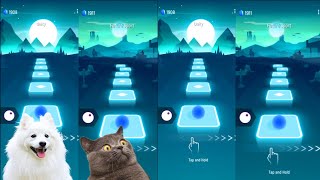 Tiles hop EDM Rush   White dog vs Cute cat on Ball Games channel screenshot 4