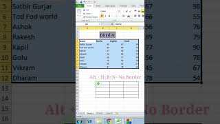 how to set a border in selected range in MS Excel in Hindi #excel #excelforfreelancers #spreadsheets