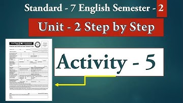 Std 7 English Sem 2 Unit 2 Activity 5