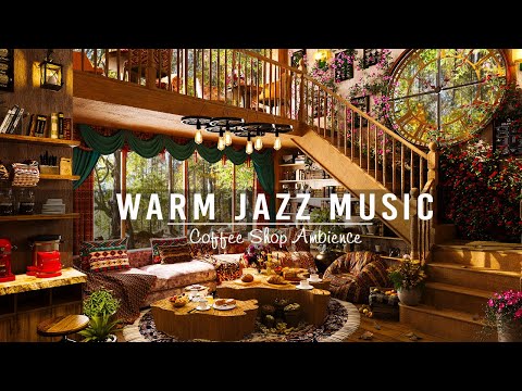 Warm Jazz Music at Cozy Coffee Shop Ambience ☕ Relaxing Jazz Instrumental Music for Work,Study,Sleep