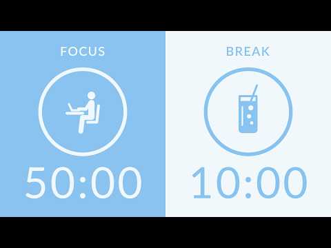 50/10 Pomodoro Timer with White Noise 🎧 4-Hour Study with Me for Deep Focus & ADHD ✨