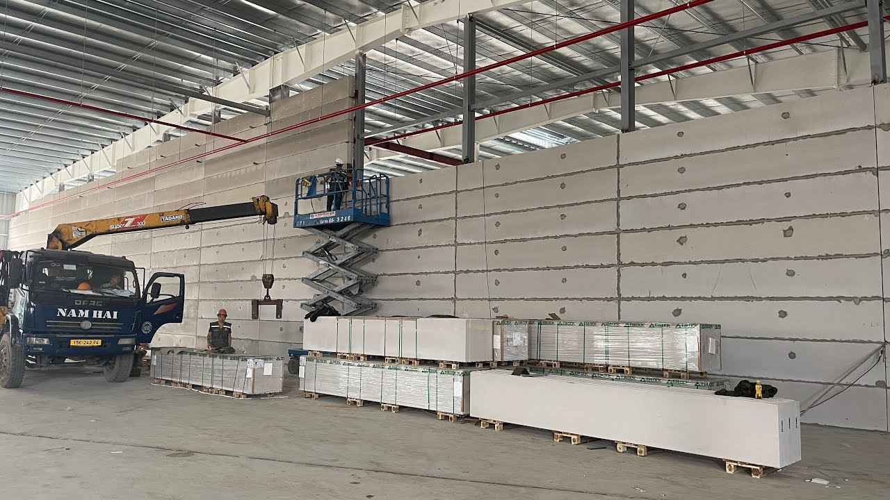 Fireproof autoclaved aerated concrete wall ALC Panel REI 240 - YouTube