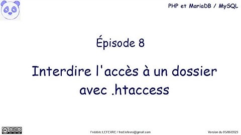PHP et MariaDB  - Épisode 8   Interdire l