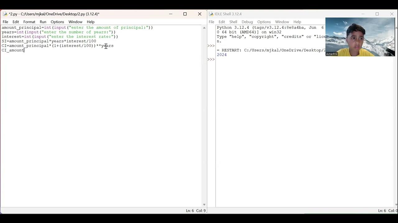 Python program to calculate simple and compound interest #python # ...
