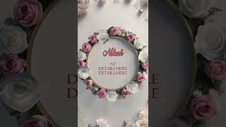 Verticle Eng 3D Rose Wedding Invitation P5001515 #weddinginvitations