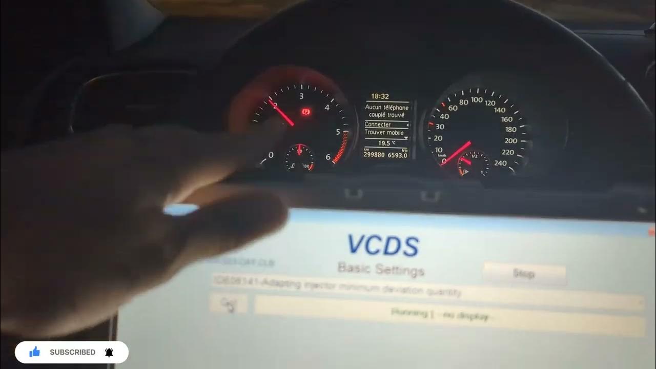 Adapting injector minimum deviation quantity moteur 1.6 TDI Golf 6 VW 