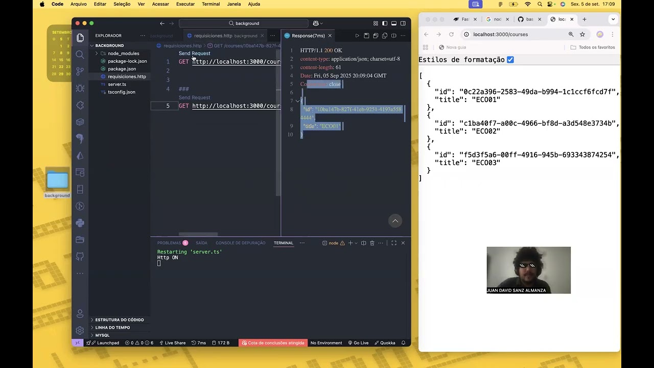 Regresamos a nuestro BackEnd Server.ts con Node.js - Fastify - REST Client - Typescript