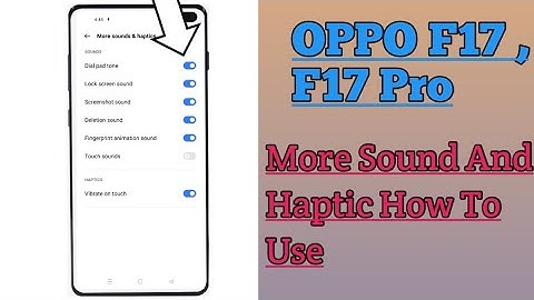OPPO F17, F17 Pro || More Sound And Haptics How To Use || Sound And Vibration Features