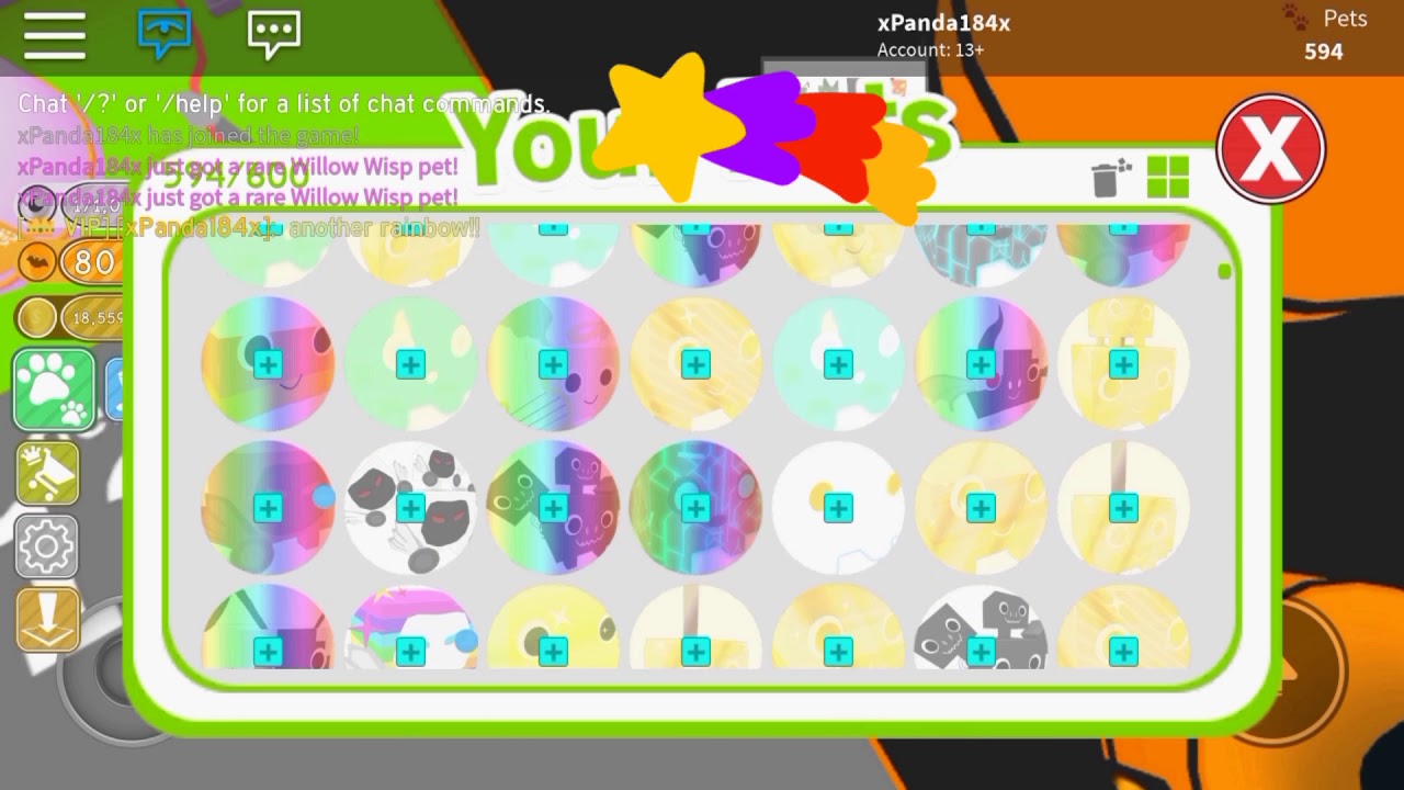 RAINBOW WILLOW WISP!🌈🔥 So Nice When You Open One Of Your Favourite Pets!💖😊 Pet SimulatorRoblox