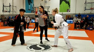 Grappling Industries Portland 1/15/22 Girl vs Boy, Match 1 Grey belt, 115lbs, 12-13, Gi