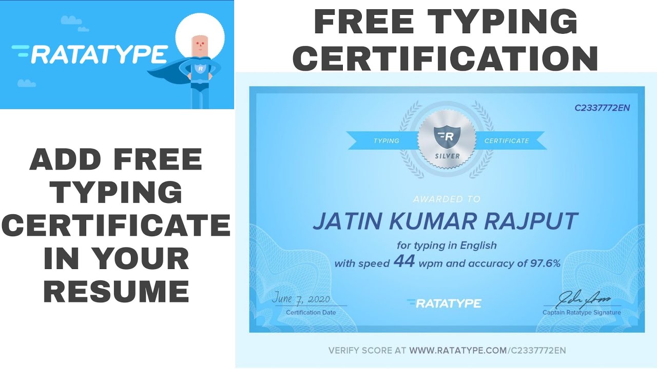 Type certificate. Ratatype сертификат. Typing Certificate. Ratatype English.