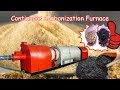 Awesome how to make paddy strawrice husk charcoal with continuous carbonization furnace