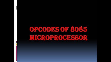 opcodes of 8085 microprocessor