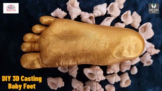 DIY 3D Casting Baby Feet | Making Baby feet impression using casting kit | Feet casting at Home