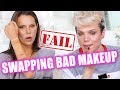 SWAPPING BAGS OF MAKEUP WE HATE ft. Thomas Halbert