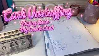 CASH UNSTUFFING | PAYING BACK MY CREDIT CARD 
