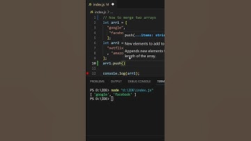 How to merge two arrays in JavaScript #javascript #coding  #javascriptinterview #javascriptdev
