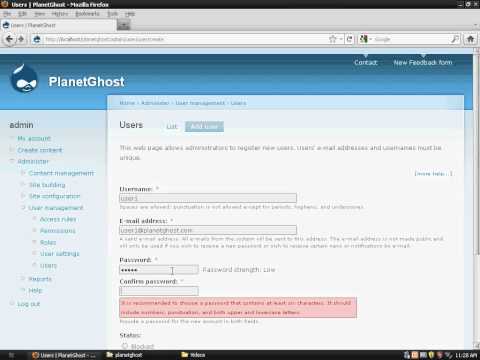 User Sign up Drupal