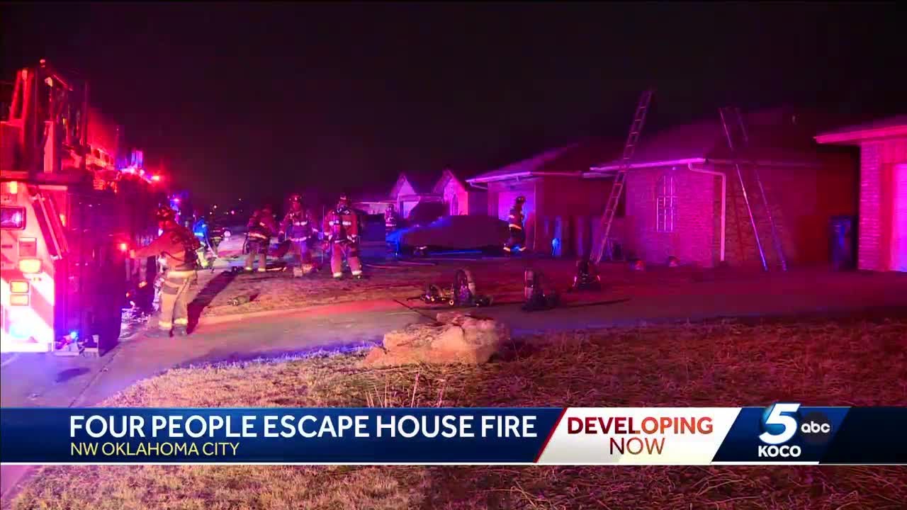 Four people escape to safety after fire sparks at northwest Oklahoma ...