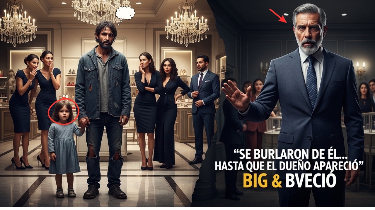 Un padre soltero pobre entró a una tienda de lujo — todos se rieron… hasta que apareció el dueño.