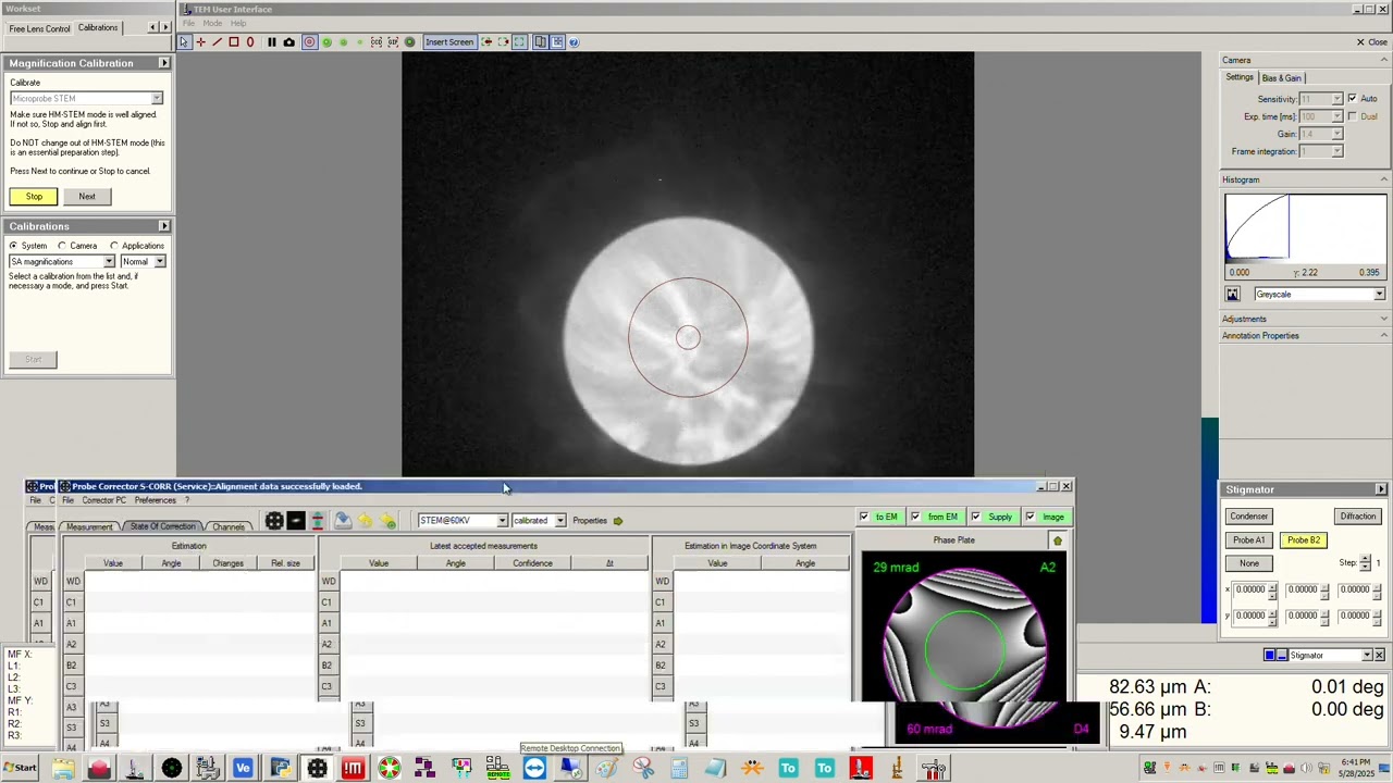 FEI Themis Z S/TEM: Microprobe (uP) STEM magnification calibration