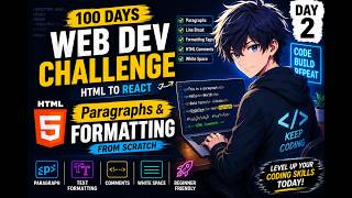 Day 2: HTML Paragraphs & Formatting | 100 Days Web Dev Challenge 🔥