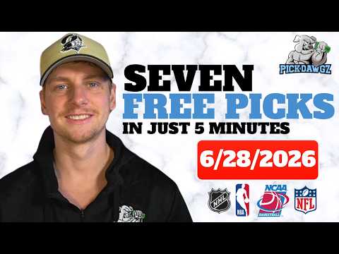 MLB Picks & Predictions For Today Sunday 6/28/26 | FREE MLB Picks, Best Bets, and Predictions!