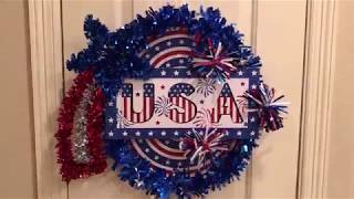 🧨Dollar Tree Wreath For the 4th🧨 of July! Easy Easy DIY!