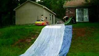 Homemade slip and slide