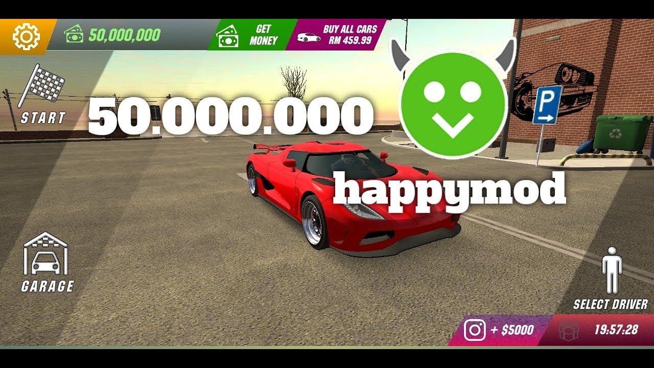 Cara cara membanyakkan duit game car parking menggukan happymod YouTube